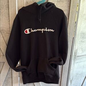 Champion Black Pullover Hoodie for Men